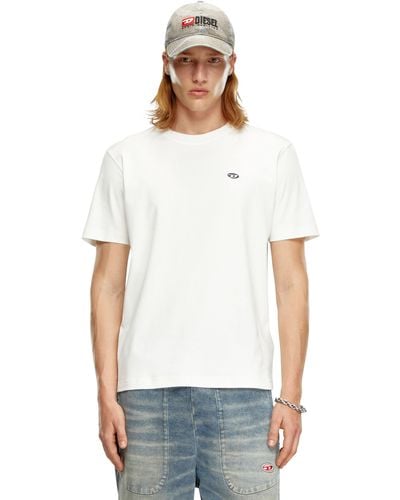 DIESEL T-Shirt mit oval D-Patch - Weiß