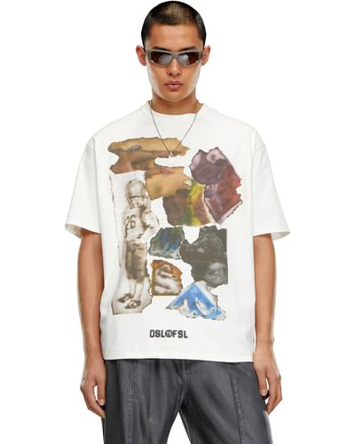 DIESEL T-Shirt mit Airbrush-Print - Weiß