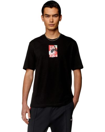 DIESEL T-shirt avec logo imprimé photo - Noir