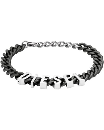 DIESEL Two-tone Stainless Steel Chain Bracelet - White