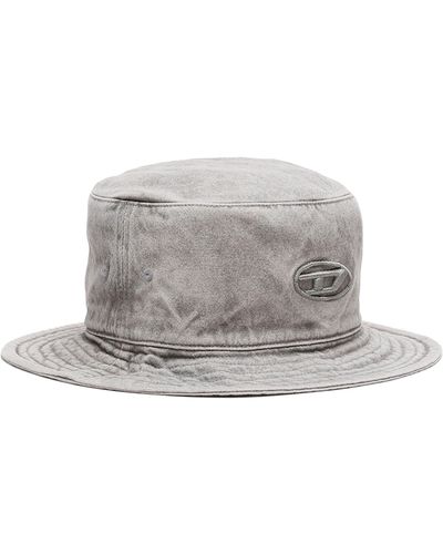 DIESEL Bucket Hat With Vintage Effect - Grey