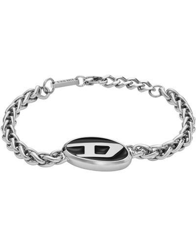 DIESEL Stainless Steel Chain Bracelet - White