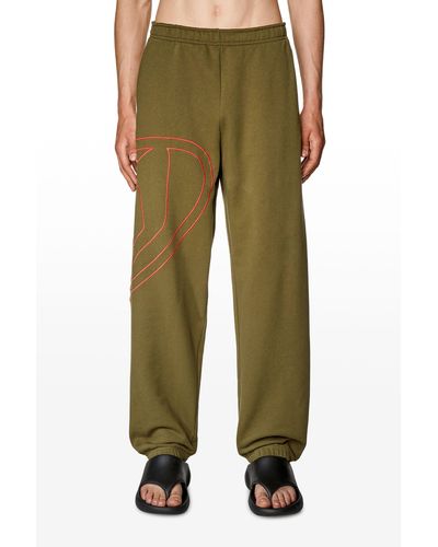 DIESEL Track Pants With Mega Oval D - Green