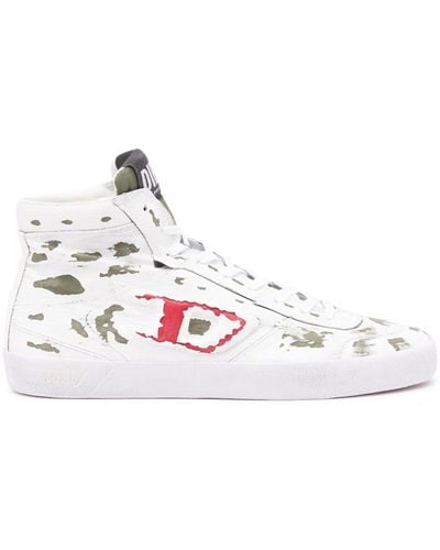 DIESEL S-Leroji Mid-High Top-Sneakers mit Rissen - Weiß