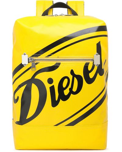 DIESEL Tarpaulin Backpack With Vintage Logo - Yellow