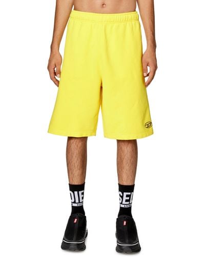 DIESEL Sweat Shorts With Injection Molded Logo - Yellow