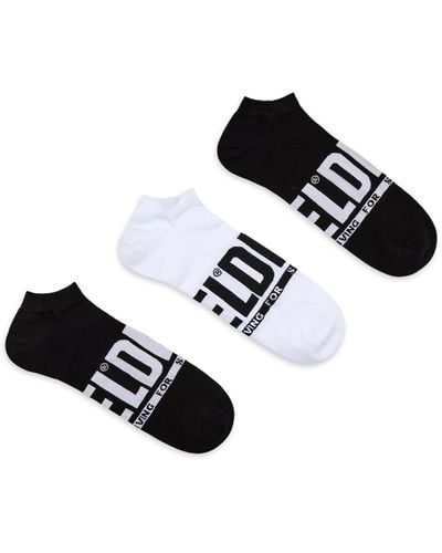 DIESEL Three-pack Logo Low-cut Socks - Black