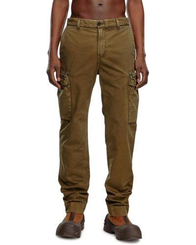DIESEL Trousers In Faded Peachskin Twill - Natural