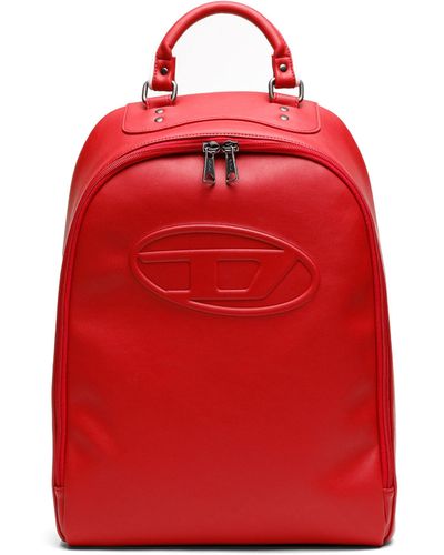 DIESEL Backpack With Embossed Logo - Red
