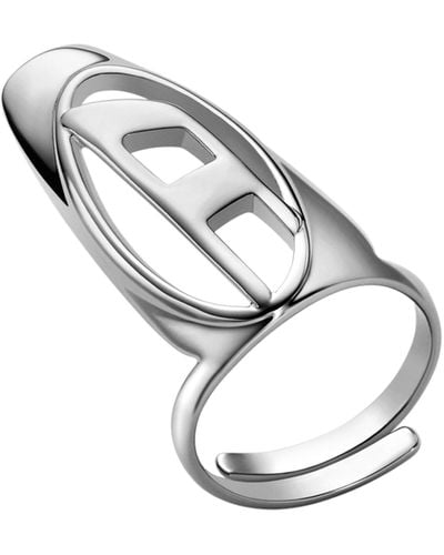 DIESEL Nail Ring aus silbernem Messing - Mettallic