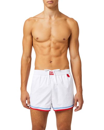 DIESEL Swim Shorts With Double Trims - White