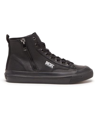 DIESEL S-athos Dv Mid Leather Sneakers - Black