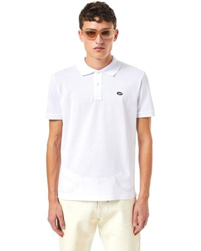 DIESEL Polo Shirt With D Oval Patch - White