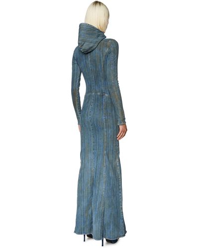 DIESEL Denim Maxi Dress With Second-skin Fit - Blue