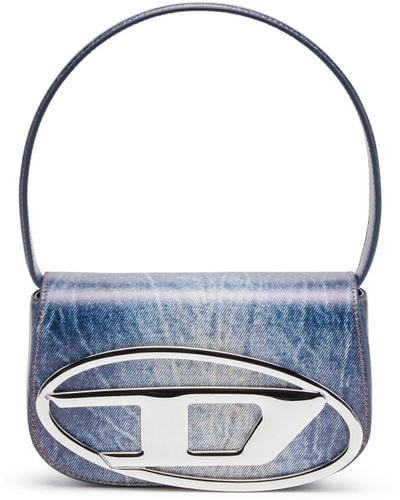 DIESEL 1dr Logo-plaque Leather Shoulder Bag - Blue