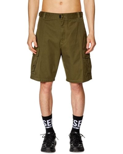 DIESEL Short cargo in twill di cotone biologico - Verde