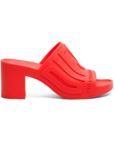 DIESEL Sa-pamela-heeled Rubber Pool Slides - Red