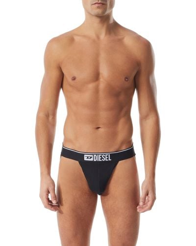 DIESEL Three-pack Jockstraps With Front Logo - Blue