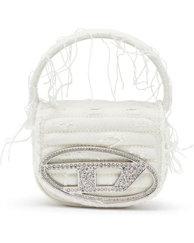 DIESEL 1dr Xs-iconic Mini Bag In Canvas And Leather - White