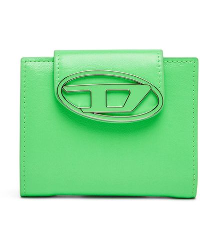 DIESEL Small Wallet In Neon Leather - Green