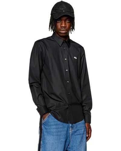 DIESEL Shirt With Oval D Patch - Black