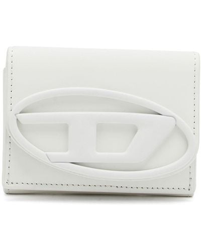 DIESEL Trifod-Portemonnaie aus mattem Leder - Weiß