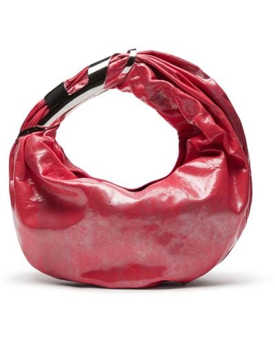 DIESEL Grab-d S-hobo Bag In Metallic Leather - Pink