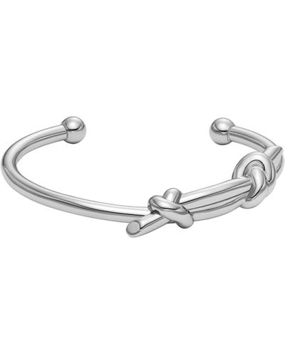 DIESEL Stainless Steel Cuff Knot Bracelet - White