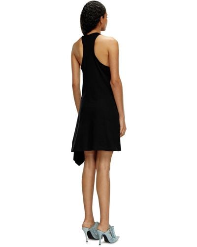 DIESEL Kurzes Neckholder-Kleid aus Jersey mit Print - Schwarz