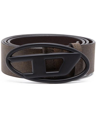 DIESEL Ceinture en cuir traité - Noir