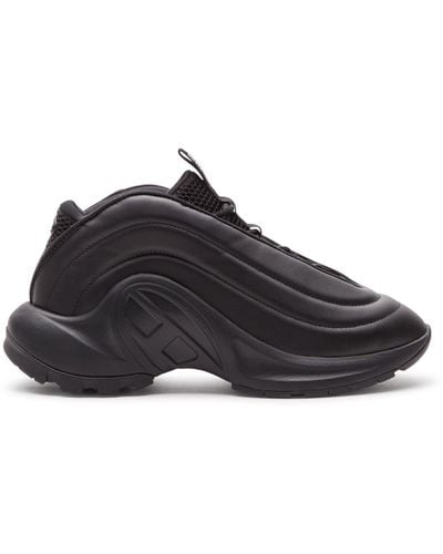 DIESEL S-D-Runner X-Sneakers Slip-on avec cou-de-pied Oval D mat - Noir