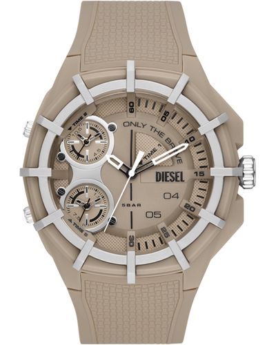 DIESEL Framed Three-hand Brown Silicone Watch - Multicolor
