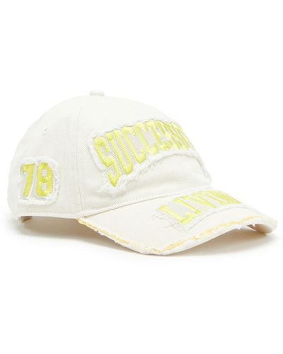 DIESEL Baseball Cap With Embroidered Patches - Natural