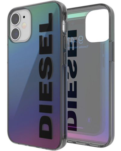 DIESEL Cette holographique en TPU pur i Phone 12 Mini - Bleu