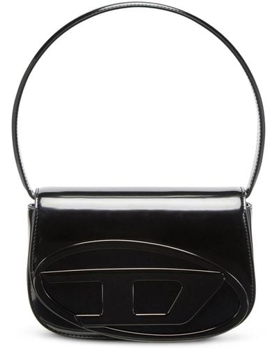 DIESEL 1dr - Iconic Shoulder Bag In Mirrored Leather - Shoulder Bags - Woman - Black