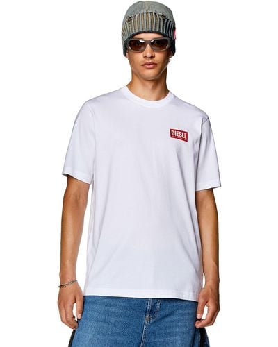 DIESEL T-shirt con patch logo - Bianco