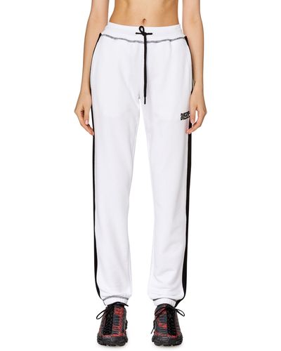 DIESEL Cotton-blend Track Trousers With Side Bands - White