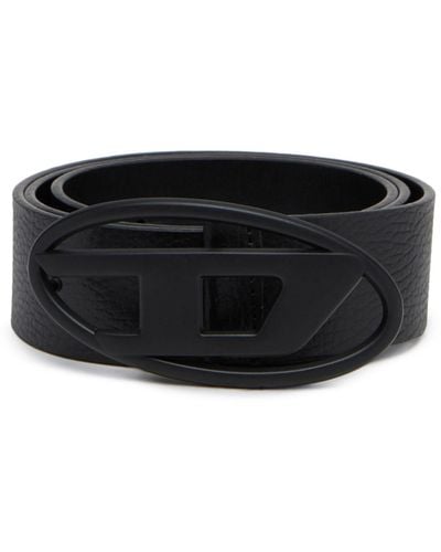 DIESEL B-1dr Logo-buckle Leather Belt - Black