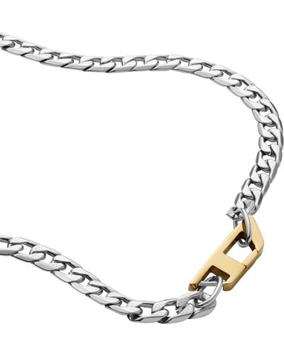 DIESEL Stainless Steel Chain Necklace - Multicolour