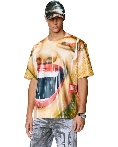 DIESEL T-shirt With Smile Print - Yellow
