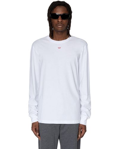 DIESEL Long-sleeve T-shirt With Logo Patch - White