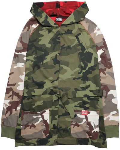 DIESEL Robe With Mixed Camo Prints - Green