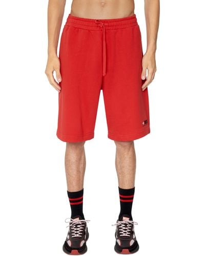 DIESEL Sweat Shorts With Logo Embroidery - Red
