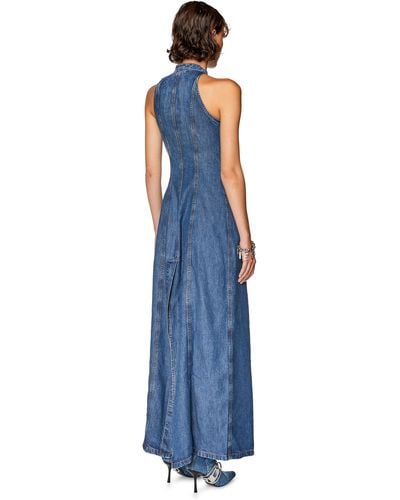 DIESEL Long Dress In Light Denim - Blue