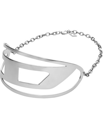 DIESEL Stainless Steel Choker Necklace - Metallic