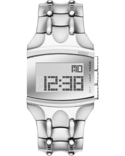 DIESEL Croco Digital Stainless Steel Watch - White
