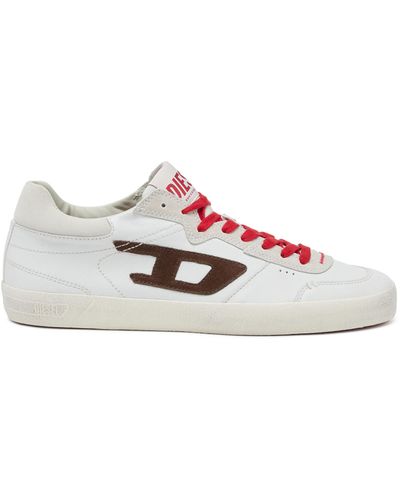 DIESEL S-leroji Low-distressed Sneakers In Leather And Suede - White