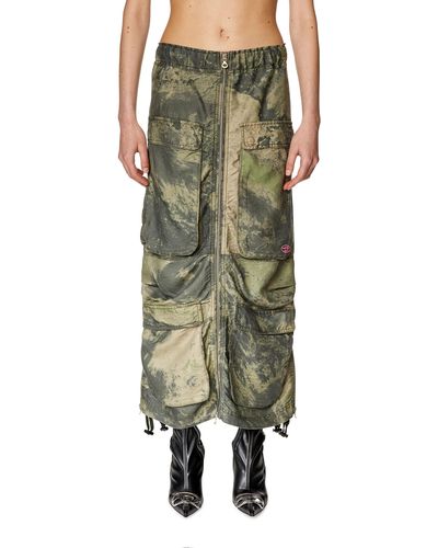 DIESEL Maxi lyocell cargo skirt - Vert
