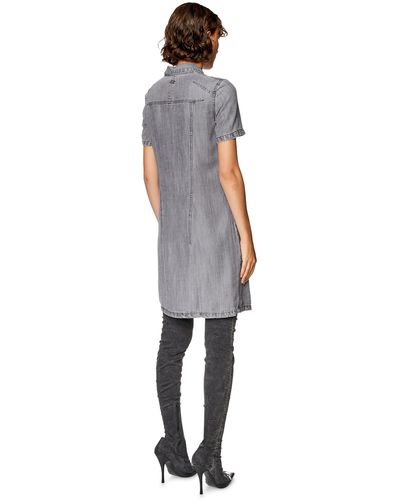DIESEL Buttoned Shirt Dress In Light Denim - Grey
