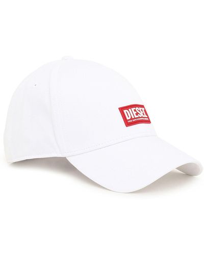 DIESEL Baseball Cap With Rubber Logo Patch - White